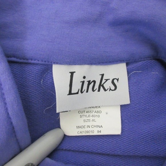 Vintage Links Casual Jacket Size X-Large Purple Full Zip Cotton Blend Pockets - Picture 3 of 6